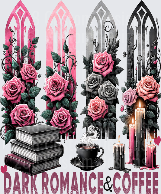 Dark Romance and Coffee Gothic Roses Books Candles Design