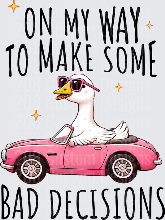 Cool Goose in Pink Sunglasses Driving Convertible Bad Decisions