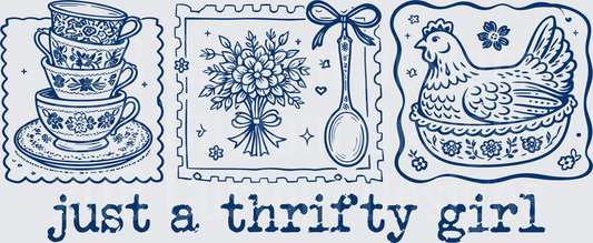Just A Thrifty Girl Vintage Teacups Floral Spoon Rooster