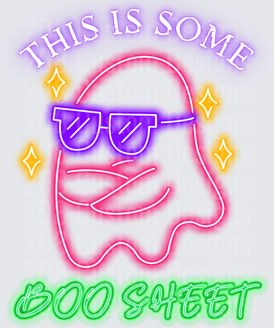 Neon Ghost Wearing Sunglasses This Is Some Boo Sheet