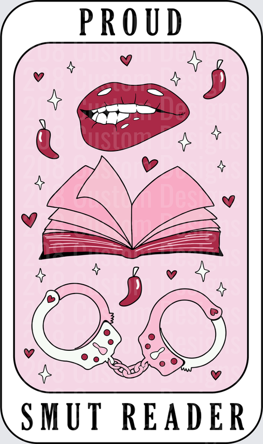 Proud Smut Reader Pink Aesthetic with Lips Book and Handcuffs