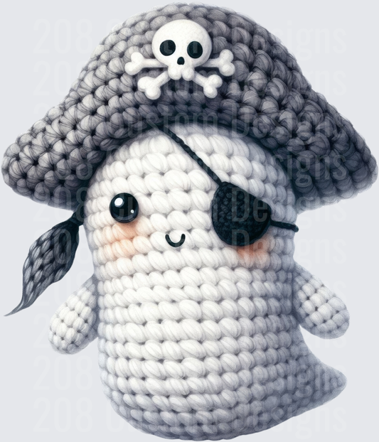 Cute Crochet Pirate Ghost with Eye Patch