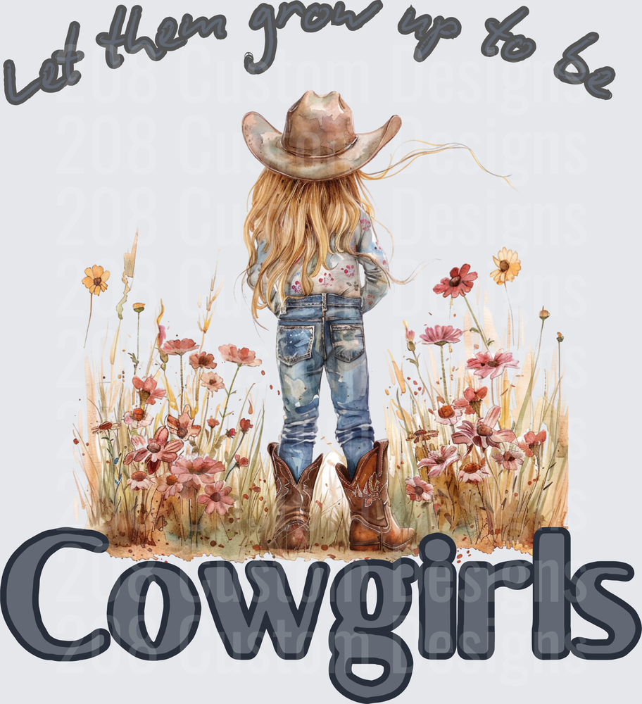 Let Them Grow Up to Be Cowgirls Blonde Girl in Wildflowers