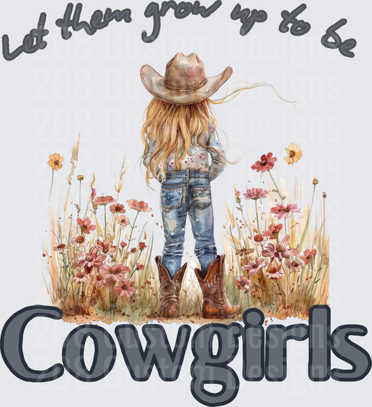 Let Them Grow Up to Be Cowgirls Blonde Girl in Wildflowers