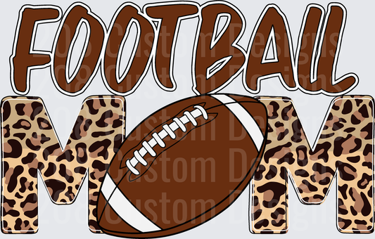 Football Mom Leopard Print Bold Graphic Design