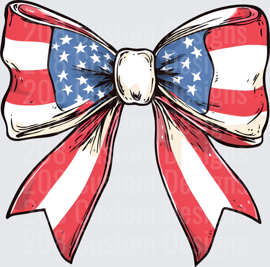 American Flag Bow Tie Ribbon Patriotic Design