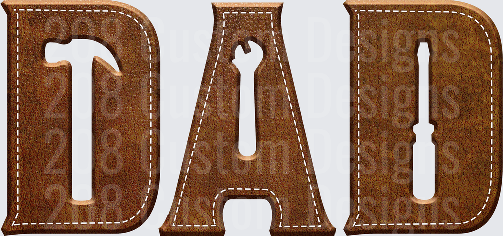 DAD with Tool Cutouts Brown Leather Patch Style