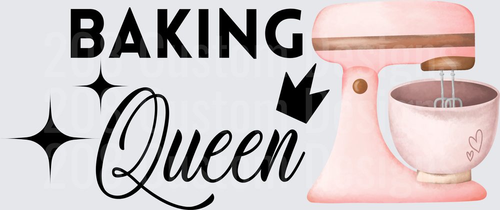 Baking Queen with Pink Stand Mixer and Crown