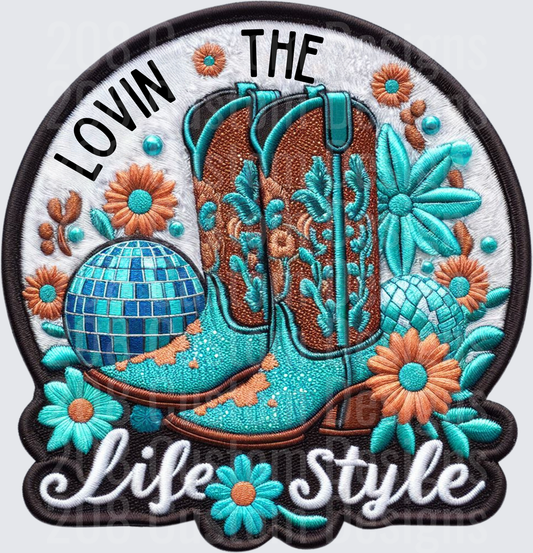 Lovin The Life Style Retro Earth Backpack Floral Embroidered Patch