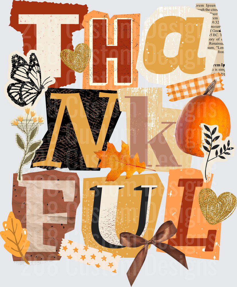 Thankful Fall Collage Scrapbook Autumn Pumpkin