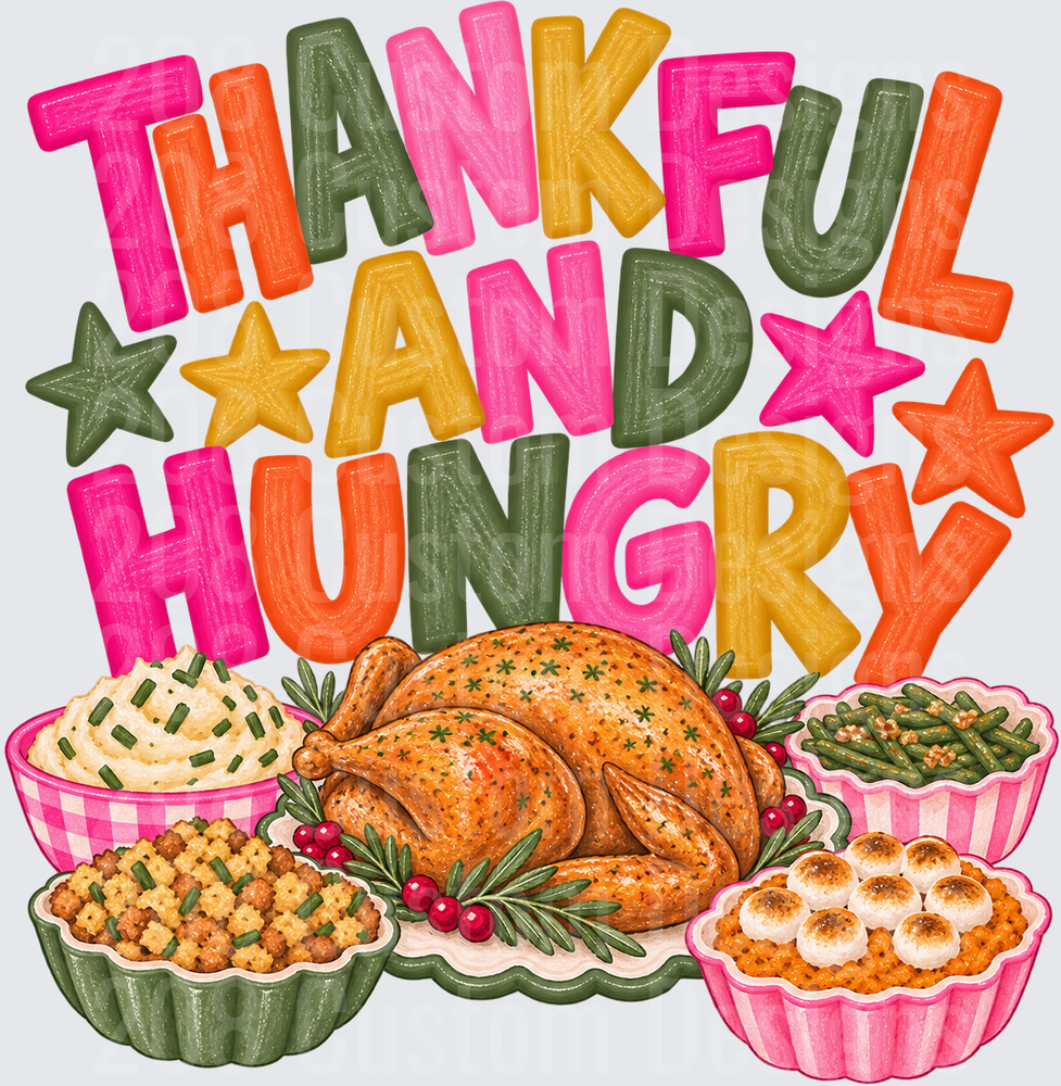Thankful And Hungry Thanksgiving Turkey Feast