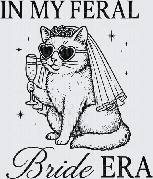 In My Feral Bride Era Cat with Heart Sunglasses and Veil