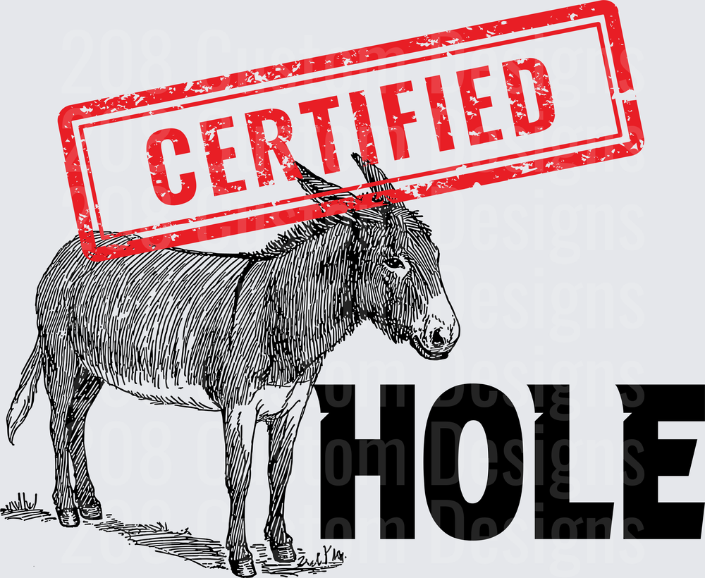 Certified A-Hole Donkey Vintage Red Stamp Design