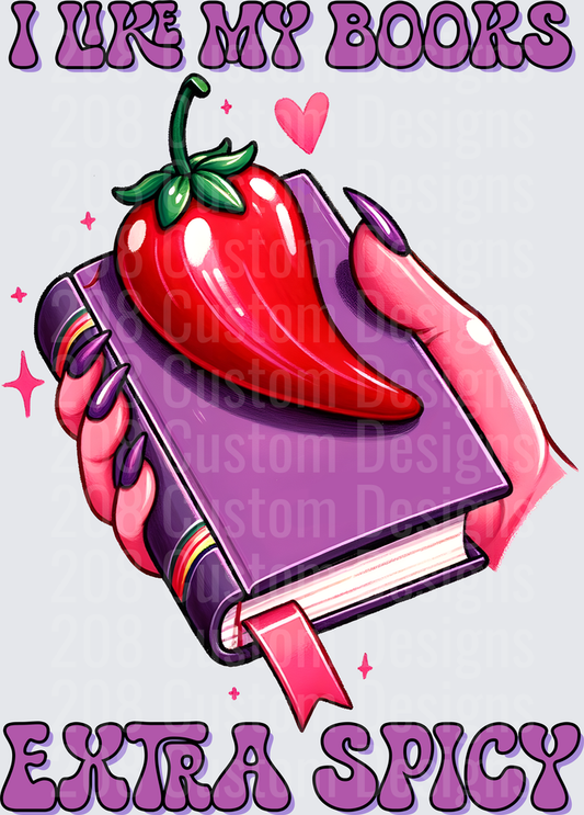 I Like My Books Extra Spicy Purple Book with Chili Pepper