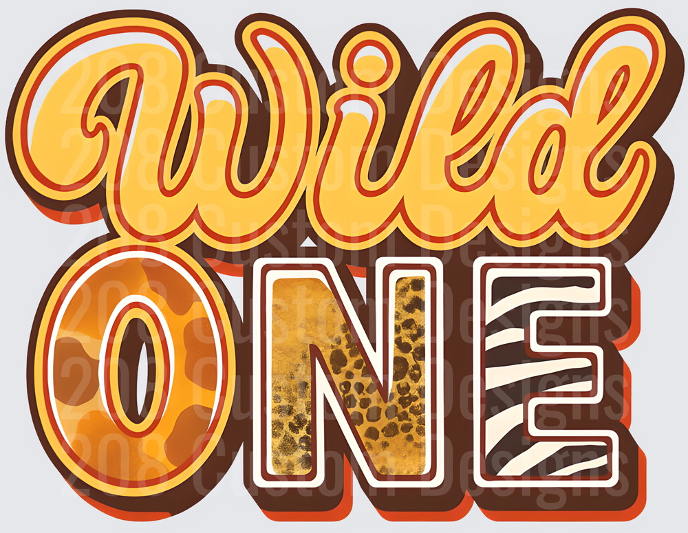 Wild ONE Retro 70s Style Typography First Birthday Design