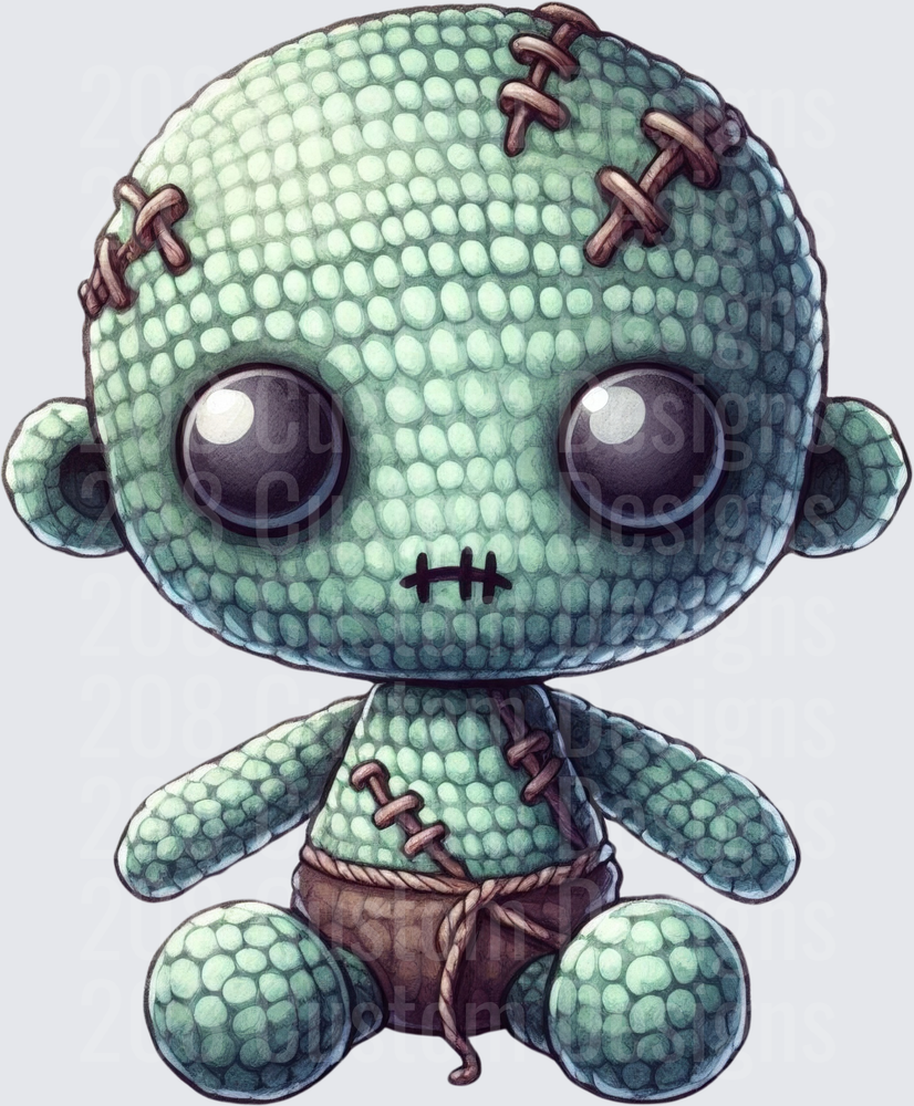 Cute Chibi Frankenstein Monster Voodoo Doll with Stitches