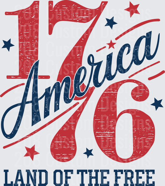 1776 America Land of the Free Patriotic Independence Day