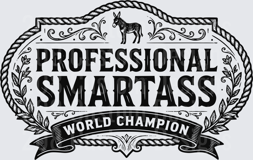 Professional Smartass World Champion Vintage Badge Design