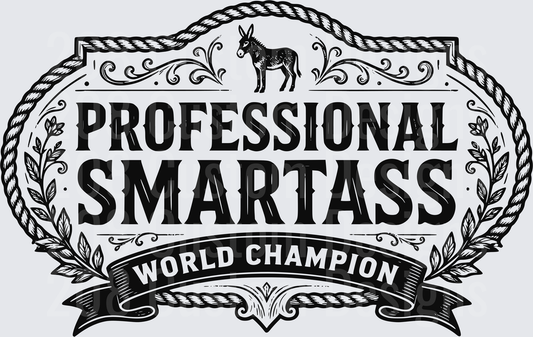 Professional Smartass World Champion Vintage Badge Design