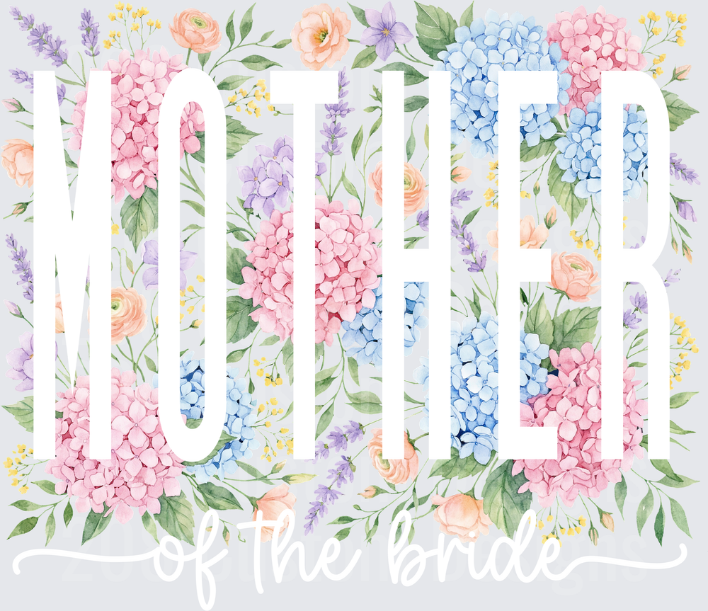 Mother of the Bride Watercolor Hydrangeas and Spring Flowers