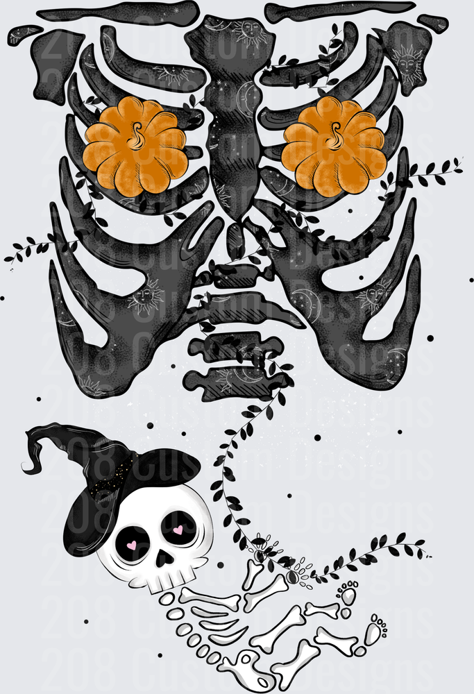Halloween Skeleton Baby Bump Pumpkins Witch Baby Maternity