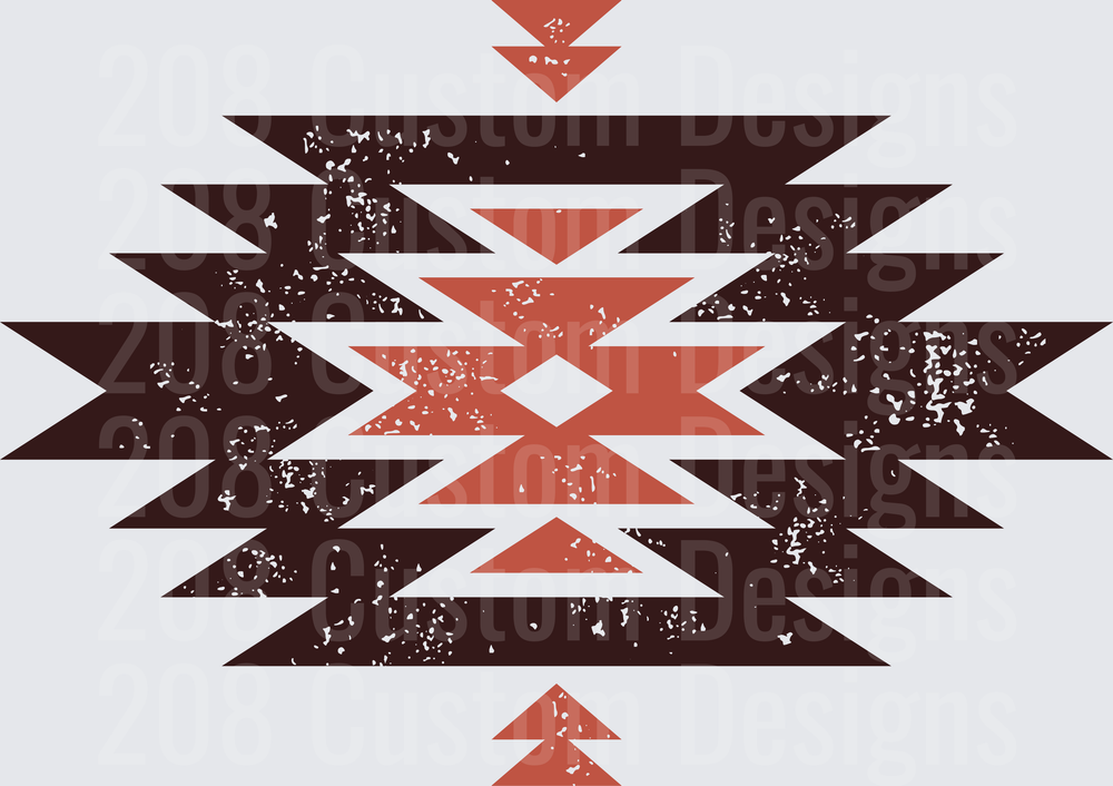 Southwestern Native American Aztec Pattern with Distressed Texture