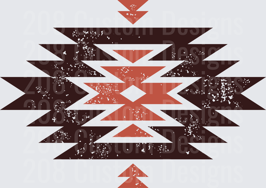 Southwestern Native American Aztec Pattern with Distressed Texture