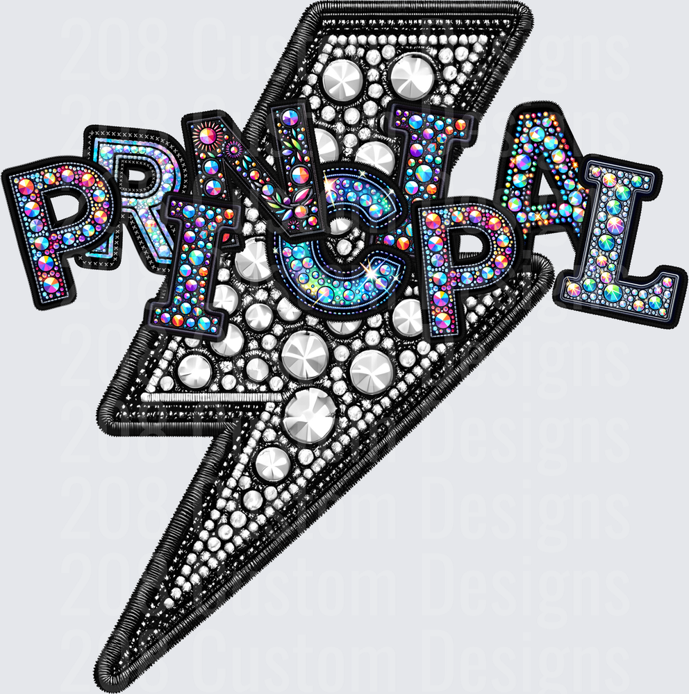 Rhinestone Bling Lightning Bolt Principal