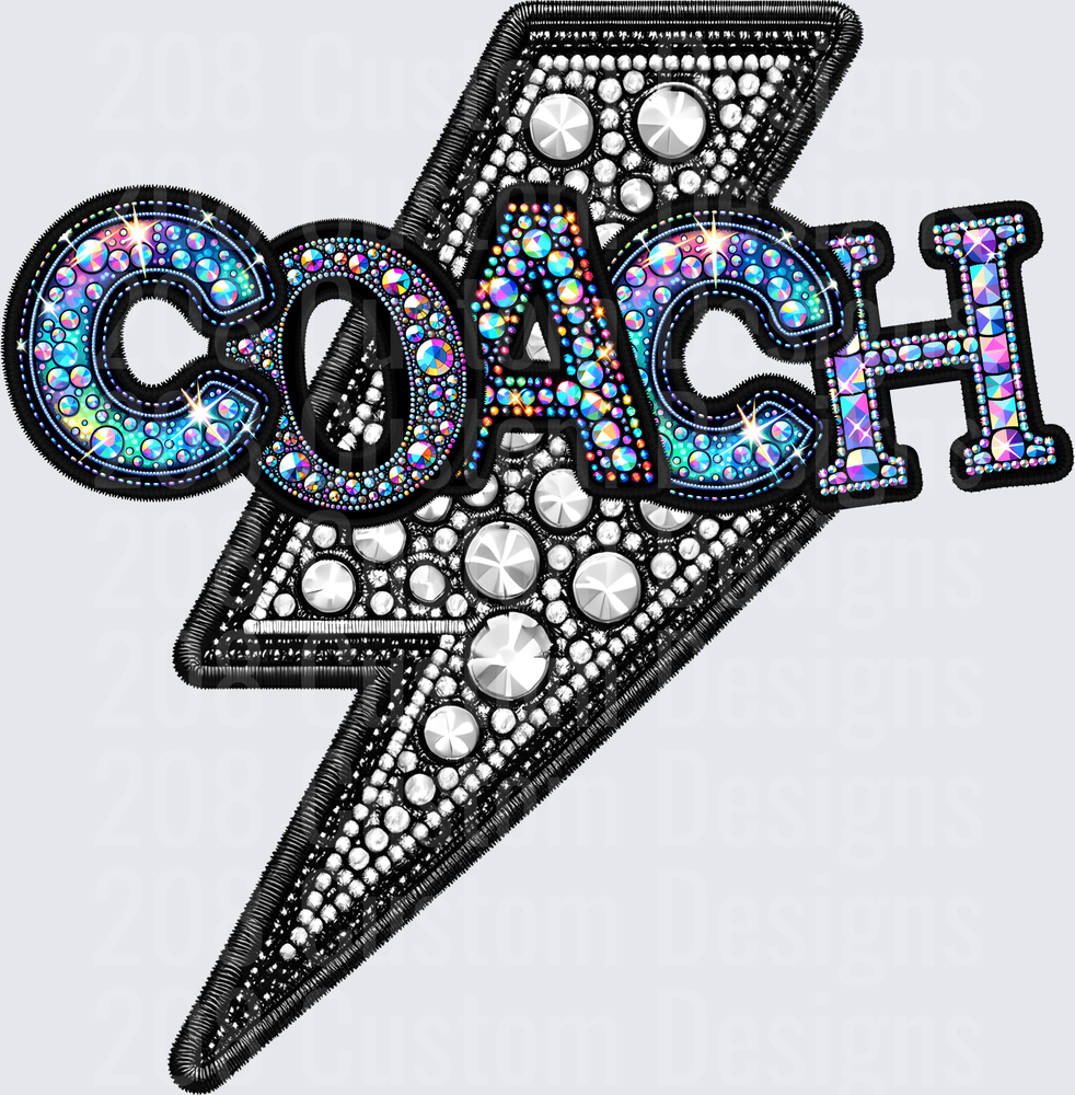 Rhinestone Bling Coach Lightning Bolt