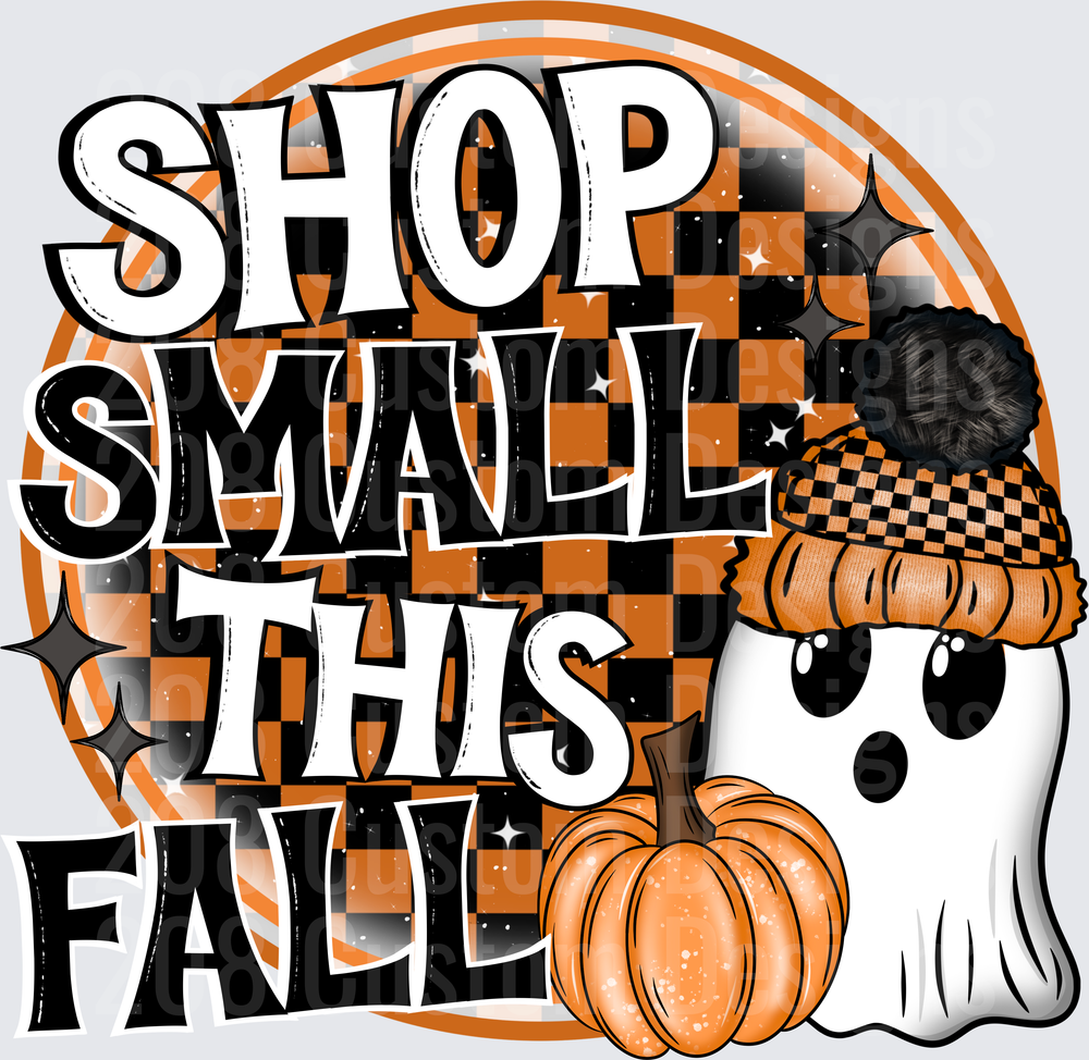 Shop Small This Fall Halloween Ghost with Pumpkin and Beanie