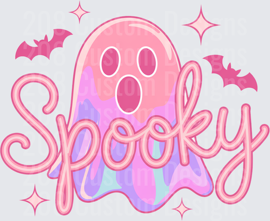 Cute Pink Pastel Ghost Spooky Halloween Bats