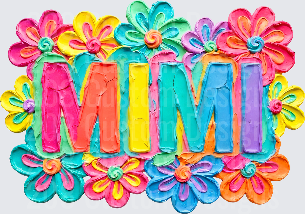 MIMI Rainbow Floral Letters with Colorful Flowers