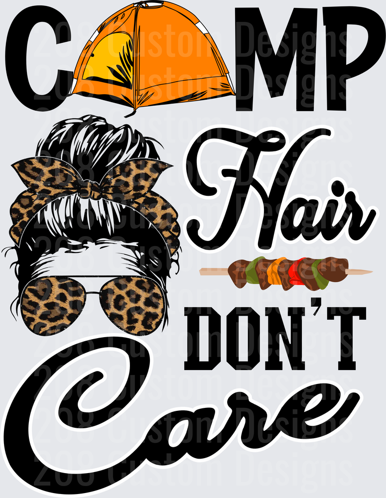 Camp Hair Don't Care Messy Bun Leopard Sunglasses Tent