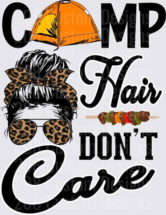 Camp Hair Don't Care Messy Bun Leopard Sunglasses Tent