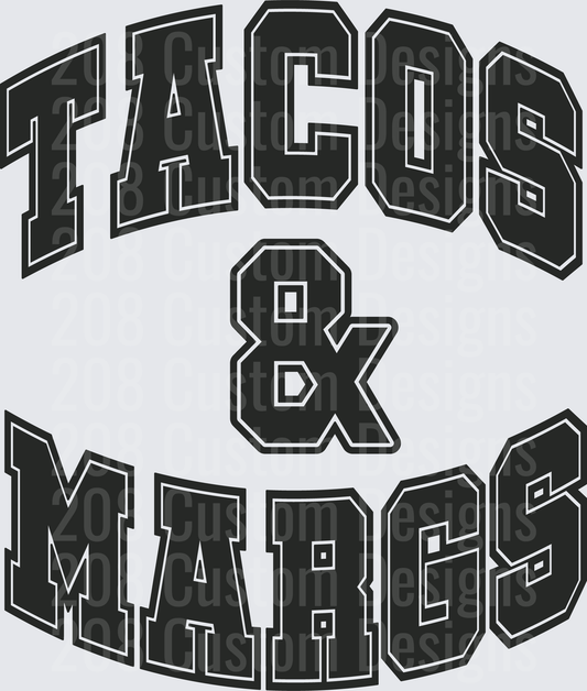 Tacos & Margs Bold Block Letters Design