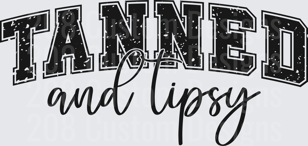 Tanned and Tipsy Summer Vacation Typography Design