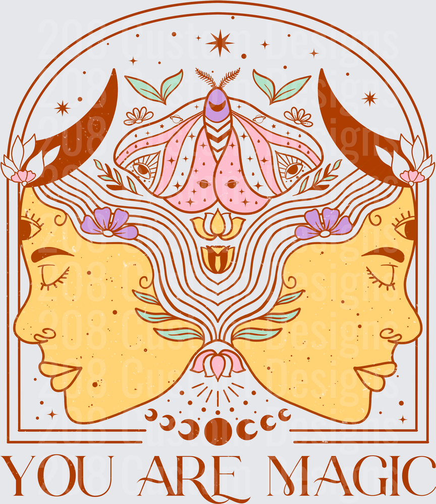 You Are Magic Celestial Faces Moon Phases Mystical Design