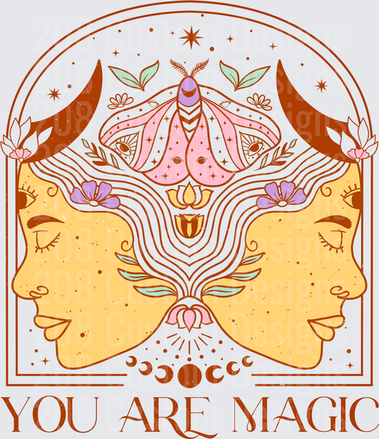 You Are Magic Celestial Faces Moon Phases Mystical Design