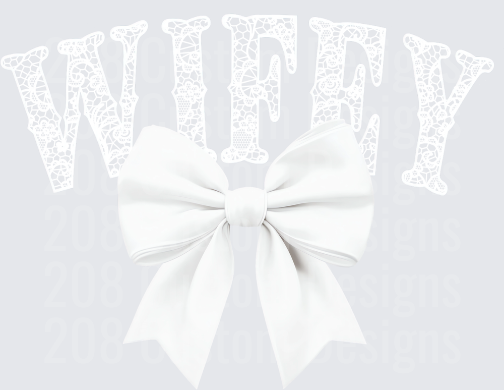 Wifey Ribbon Bow Tie Design