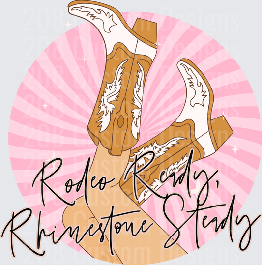 Rodeo Ready Rhinestone Steady Cowgirl Boots Pink Sunburst