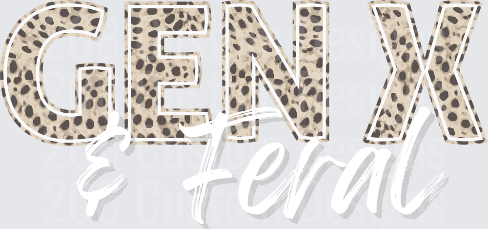GEN X and Feral Leopard Print Typography Design