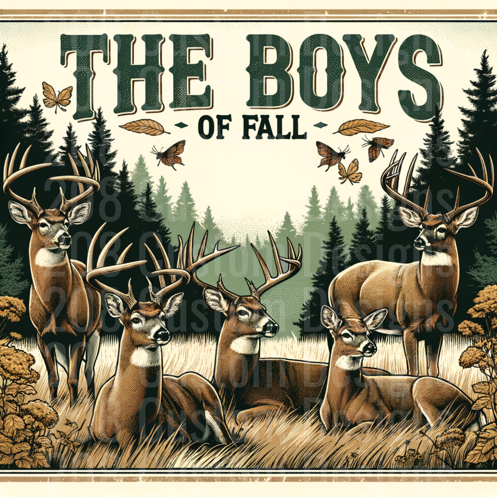 The Boys of Fall Deer Hunting Scene