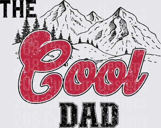 The Cool Dad Retro Mountain Typography Design