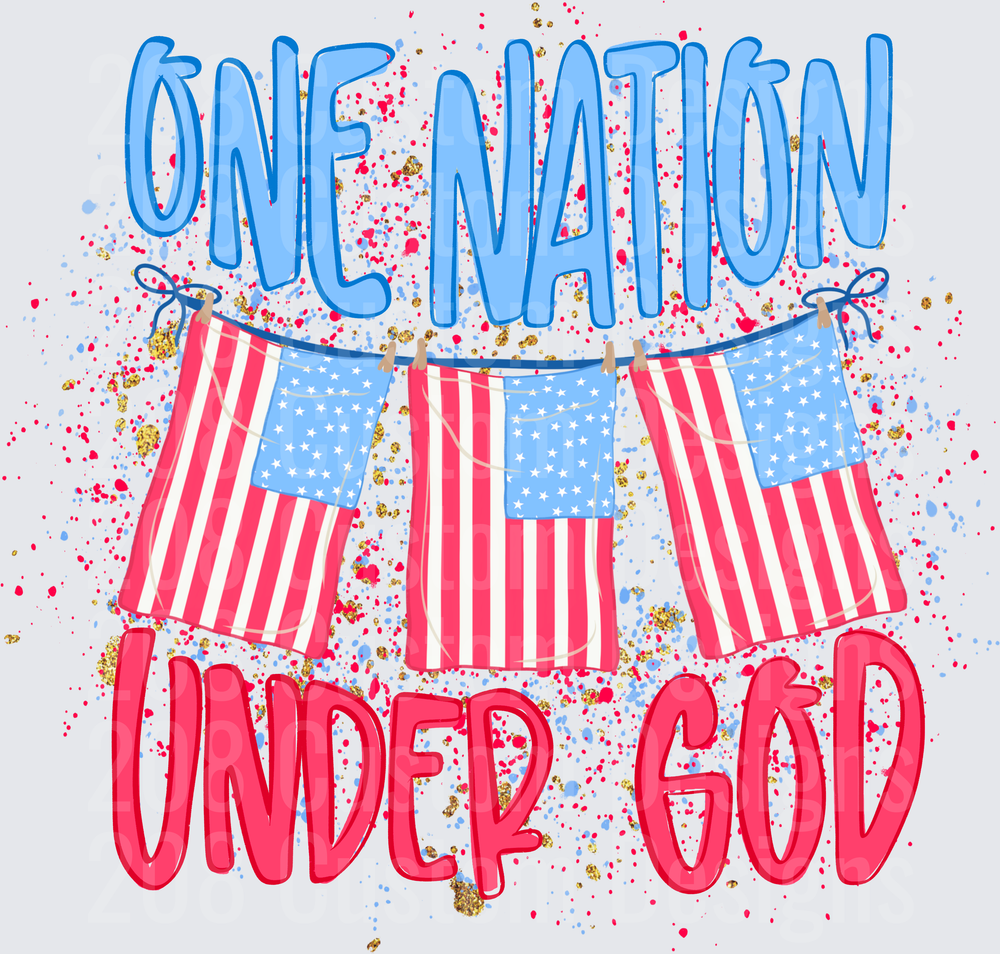 One Nation Under God Patriotic Flag Banner Design