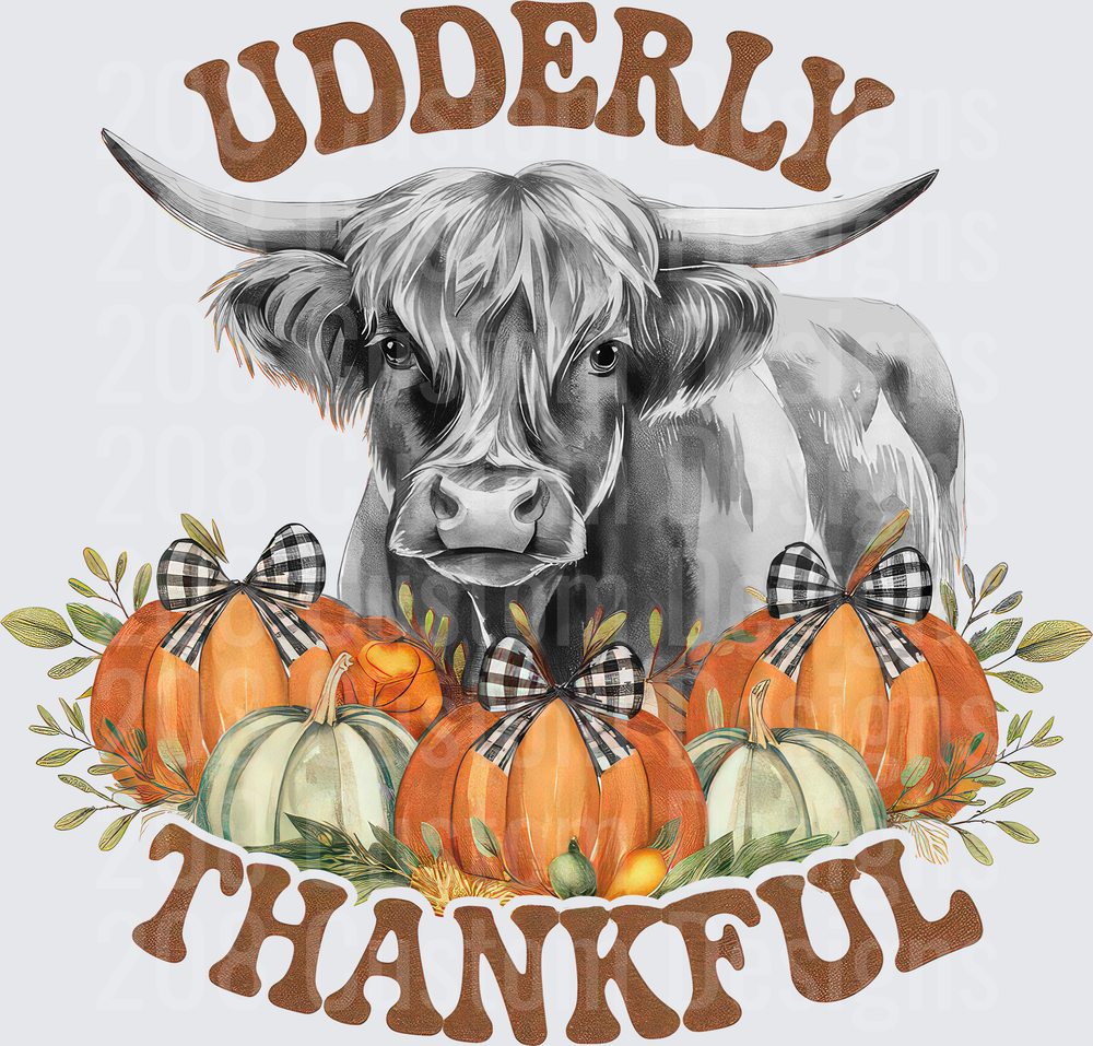 Udderly Thankful Highland Cow Fall Pumpkins