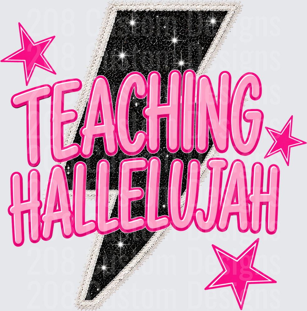Teaching Hallelujah Pink Glitter Lightning Bolt Stars