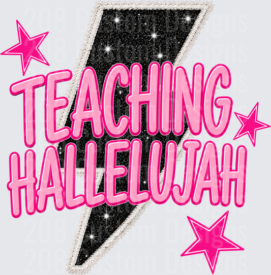 Teaching Hallelujah Pink Glitter Lightning Bolt Stars