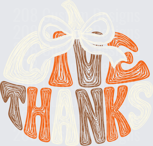 Give Thanks Sketched Pumpkin Thanksgiving