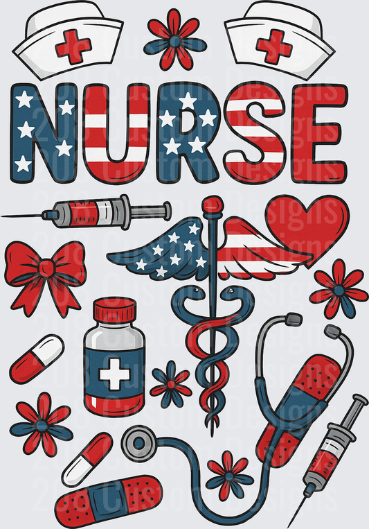 Patriotic Nurse PNG, 4th of July PNG