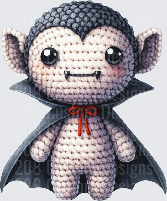 Cute Crochet Amigurumi Vampire Dracula with Cape